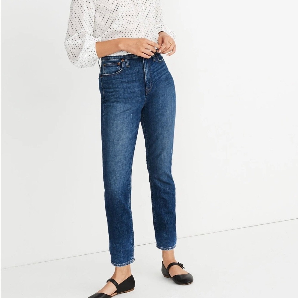 Madewell Women's Blue The High-Rise Slim Crop Denim Boyjean Size 32 - Picture 2 of 11